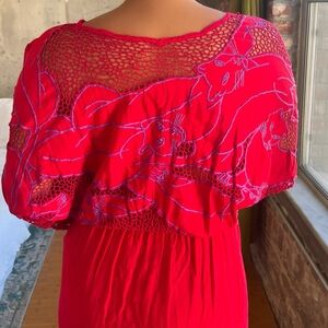 women’s 70s vintage red dress